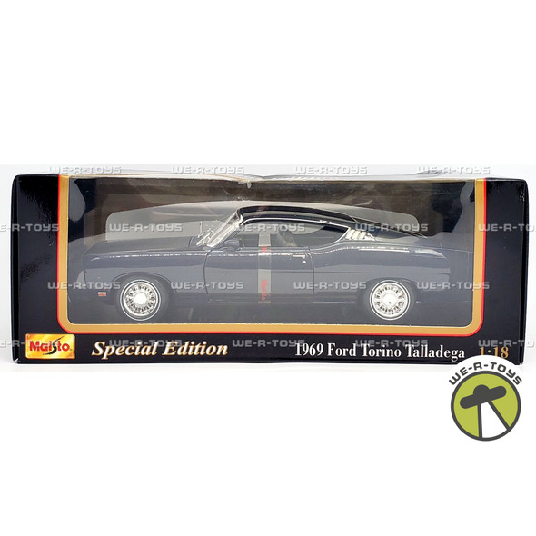 1969 Ford Torino Talladega Die Cast Navy with Matte Black Hood Maisto 31616