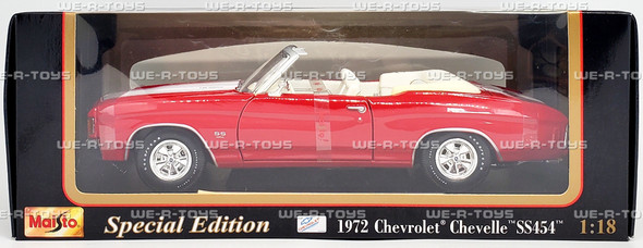 1972 Chevrolet Chevelle SS454 Red with Two White Stripes Die Cast Maisto 31892