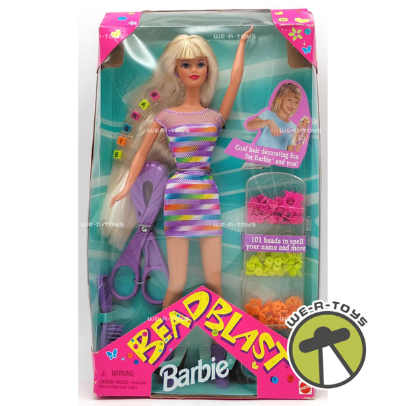 Bead Blast Barbie Blonde Doll With 101 Multicolored Beads 1997 Mattel #18888