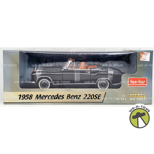 1958 Mercedes Benz 220SE Black Metal Die Cast Car Sun Star 03553