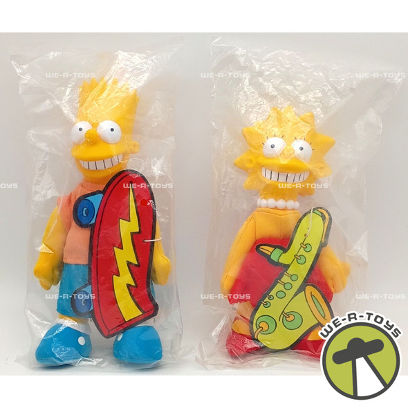 The Simpson's Bart & Lisa 8 Inch Plush Dolls Set 1990 Burger King