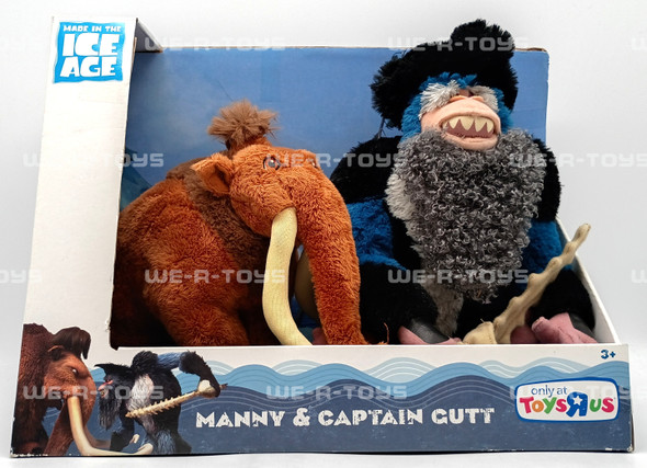 Ice Age 4 Manny & Captain Gutt Set of 2 Plush Continental Drift Just Play 2012
