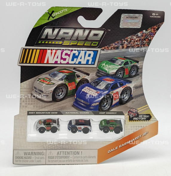 NASCAR Nano Speed Set of 3 Miniature Race Car Vehicles Spin Master 2012