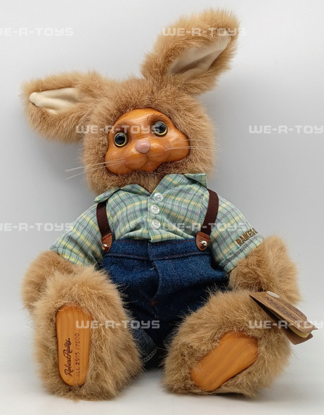 Robert Raikes Dylan Plush Rabbit Brown In Overalls Wooden Face Applause 1992