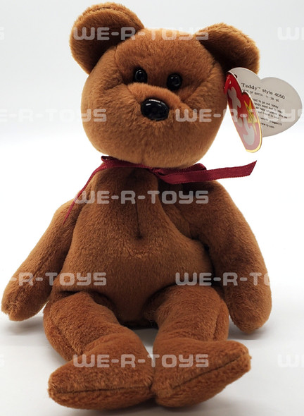 Ty Beanie Baby Teddy the Bear Brown New Face Plush 1995