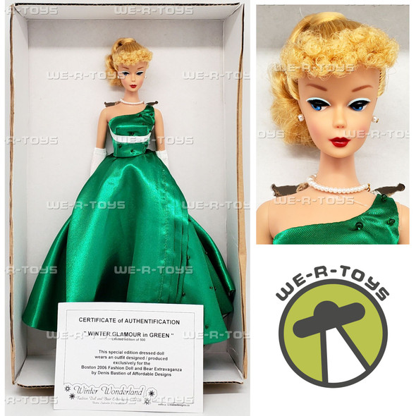 Winter Glamour in Green Barbie Doll Boston 2006 Fashion Doll & Bear Extravaganza