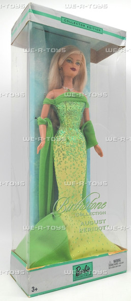 Birthstone Collection August Peridot Barbie Doll Blonde 2002 Mattel C5326