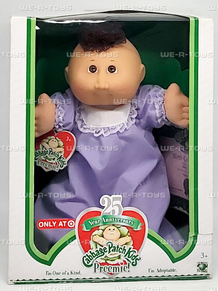 Cabbage Patch Kids Preemie 25th Anniversary Brown Hair Brown Eyes Doll 11231