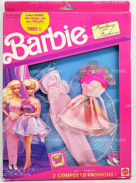 Barbie Fantasy Fashions Set Pink Gown and Dress 1991 Mattel 00781