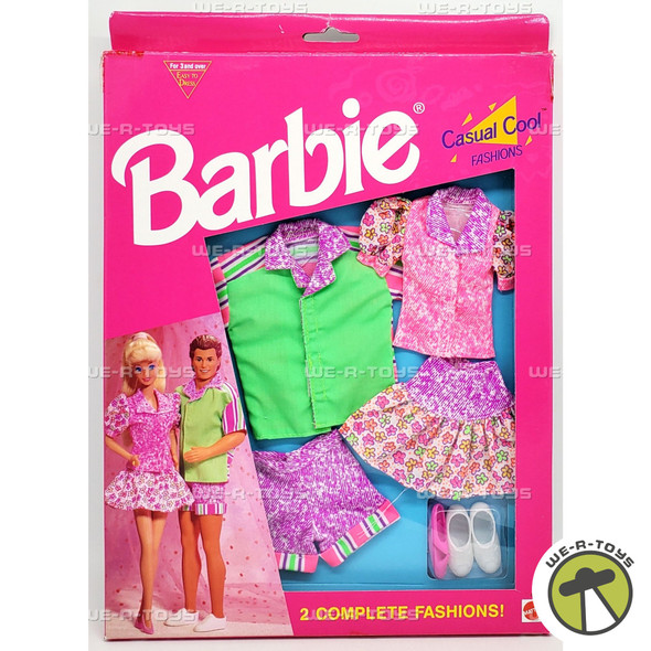 Barbie and Ken Casual Cool Fashions Easy to Dress Floral and Stripes 1993 Mattel