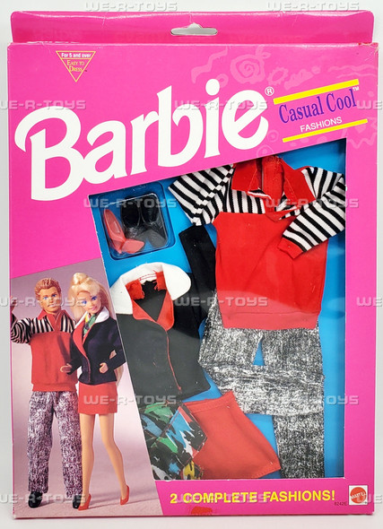 Barbie and Ken Casual Cool Fashions Easy to Dress 2 Complete Outfits 1994 Mattel