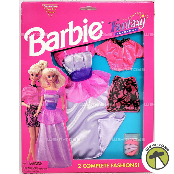 Barbie Fantasy Fashions Easy to Dress Pink Purple and Black Set 1995 Mattel