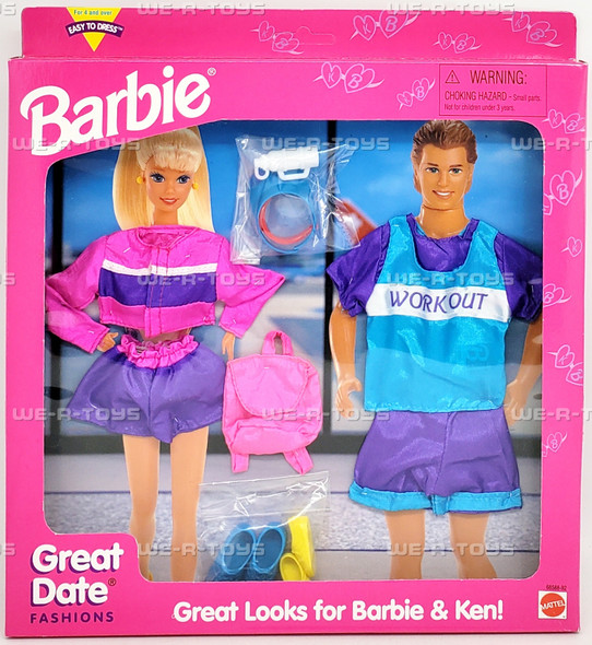 Barbie and Ken Great Date Fashions Workout Outfits 1996 Mattel 68588