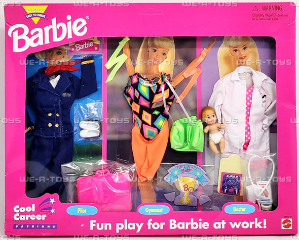 Barbie Easy to Dress Cool Career Fashions Set of 3 Outfits 1995 Mattel 68592