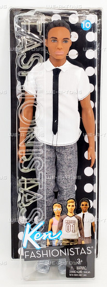 Barbie Fashionistas #10 Ken Classic Cool Black Doll 2016 Mattel 59176