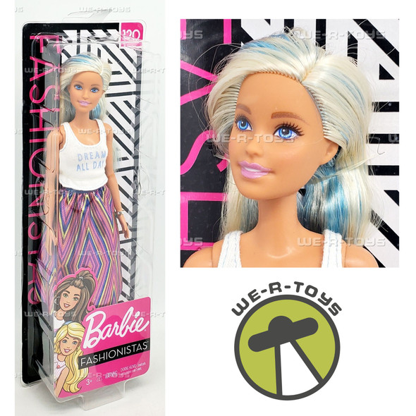 Barbie Fashionistas Doll #120 with Blue and Platinum Blonde Hair Mattel FXL53