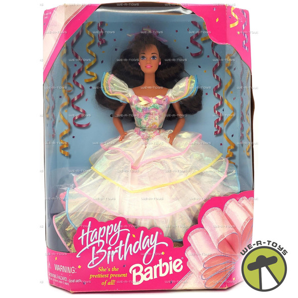 Happy Birthday Barbie Doll Prettiest Present of All Brunette 1995 Mattel #14663