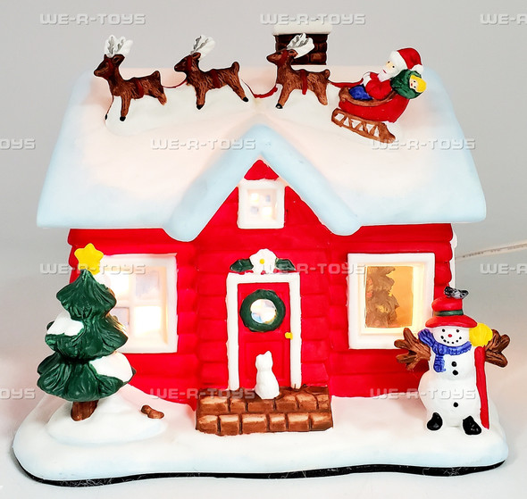 Snow Village Red Electric House Pfaltzgraff with Light 40744