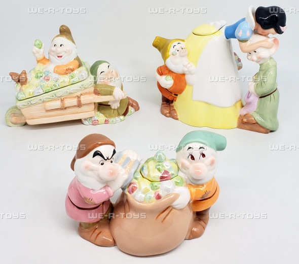 Disney Snow White and the Seven Dwarfs Tea Pot, Sugar, and Creamer Set 29000