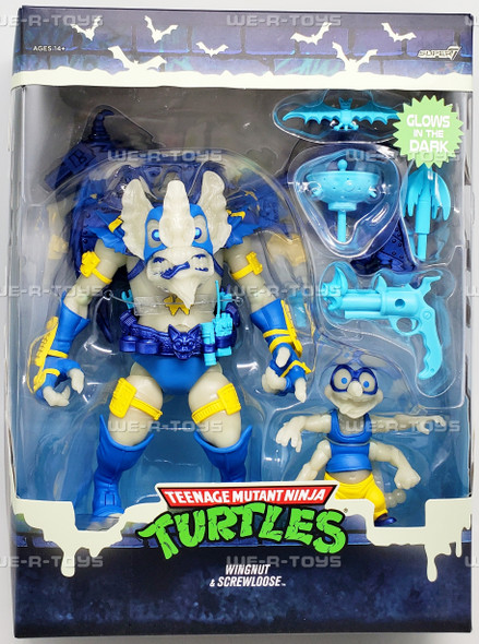 Super7 ULTIMATES! Teenage Mutant Ninja Turtles Wingnut & Screwloose GITD Figures