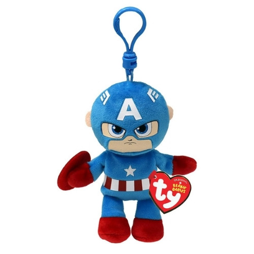 Ty Clips Marvel Captain American Plush Keychain