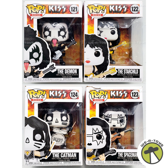 Funko POP Rocks Kiss Demon Starchild Spaceman and Catman Vinyl Figure Set of 4