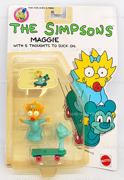 The Simpsons Maggie Figure with 5 Thought Bubbles 1990 Mattel 09086