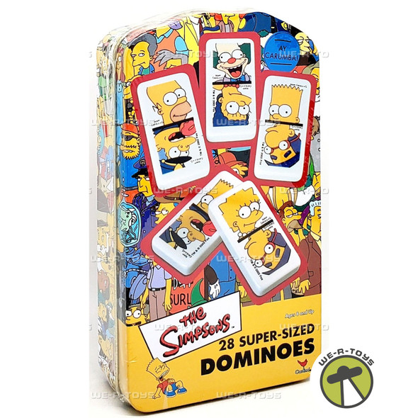The Simpsons 28 Super-Sized Dominoes in Metal Tin 2003Cardinal Industries 52976