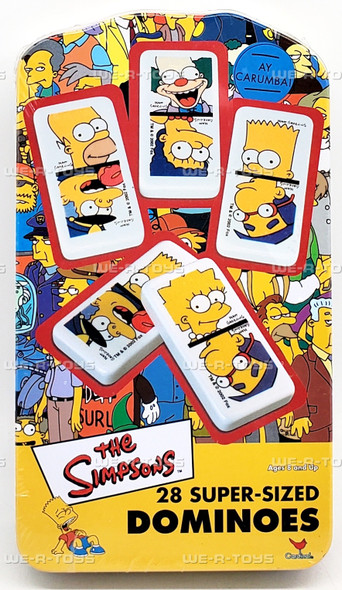 The Simpsons 28 Super-Sized Dominoes in Metal Tin 2003Cardinal Industries 52976