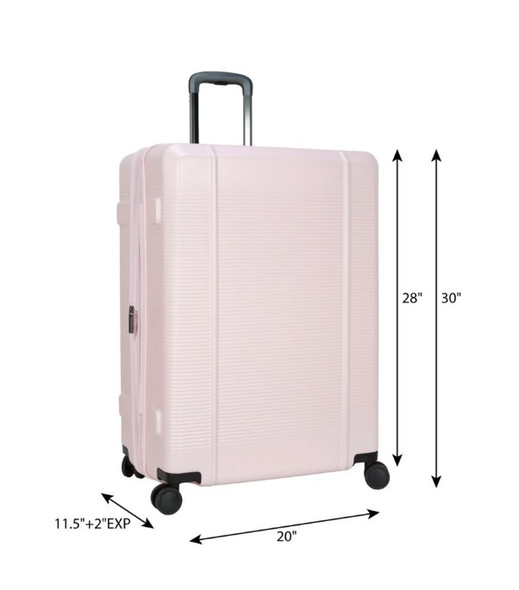 btL 28" Checked Hardside Luggage With 360-Spinner Wheels, Rose Smoke