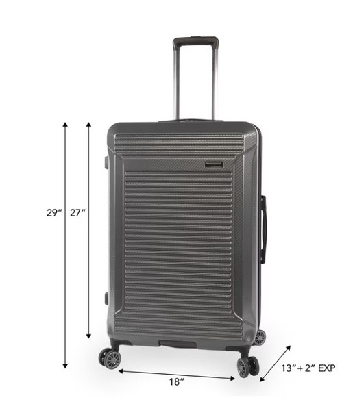 Brookstone Neuer 29" Hardside Checked Spinner Luggage - Charcoal
