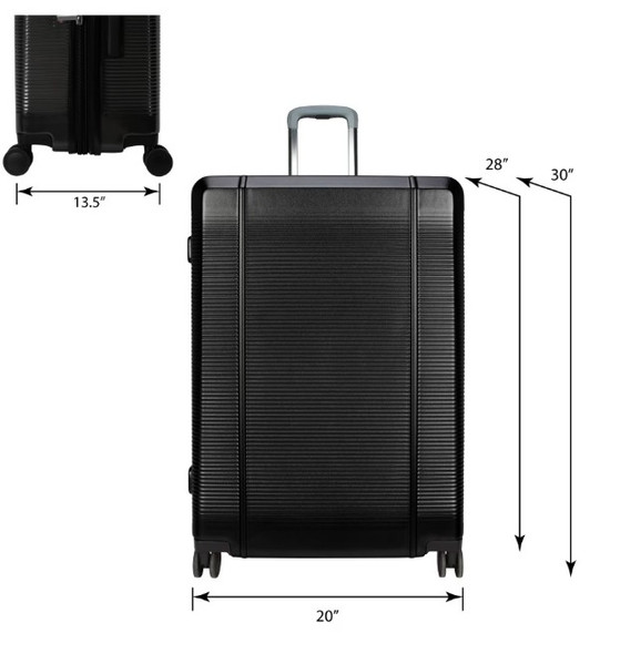 btL 28" Checked Hardside Luggage With 360-Spinner Wheels, Black