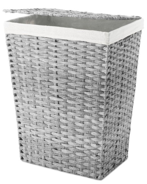 Whitmor Rattique® Laundry Hamper with Lid and Removable Liner - Grey