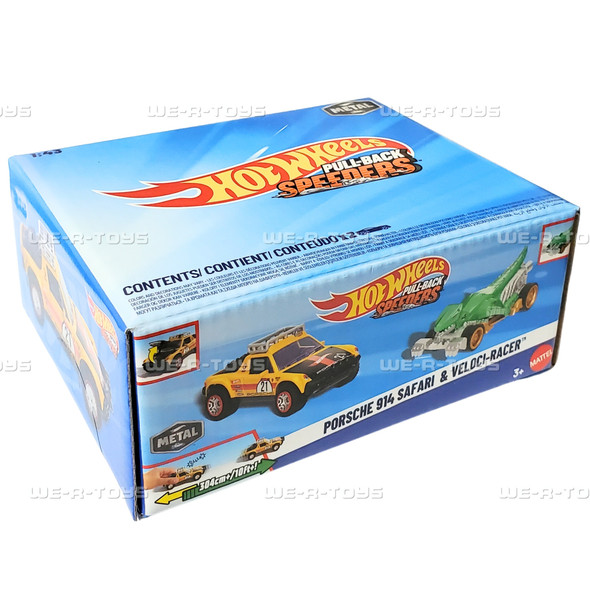 Hot Wheels Pull-Back Speeders Porsche 914 Safari & Veloci-Racer 2 Pack