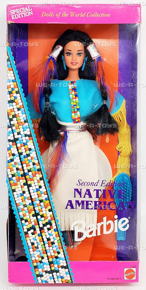 Dolls of the World Seconfd Edition Native American Barbie Doll 1993 Mattel 11609