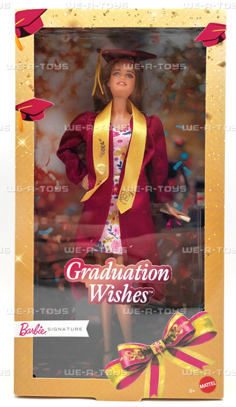 Graduation Wishes Barbie Doll Signature Brunette in Cap & Gown 2025 Mattel JJX81