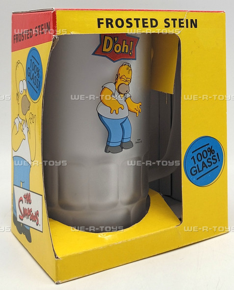 The Simpsons Frosted Stein 100% Glass Mug 1999 Twentieth Century Fox Downpace