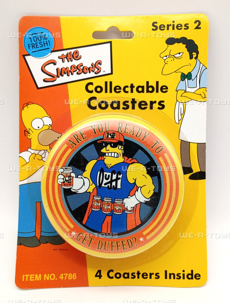 The Simpsons Duff Collectable Coasters Set of 4 Series 2 Item#4786 Rix 2002