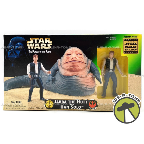 Star Wars The Power of the Force Jabba The Hutt And Han Solo Action Figures 1997