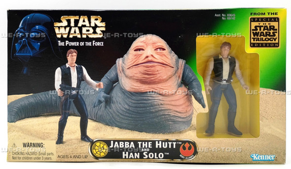 Star Wars The Power of the Force Jabba The Hutt And Han Solo Action Figures 1997