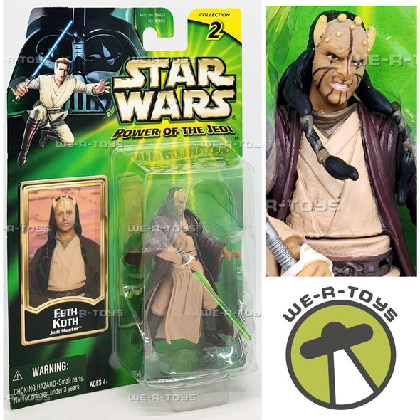 Star Wars Power of the Jedi Eeth Koth Jedi Master Action Figure 2001 Hasbro