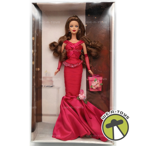 Birthday Wishes Barbie Doll Brunette in Ruby Red Dress 2004 Mattel C6229