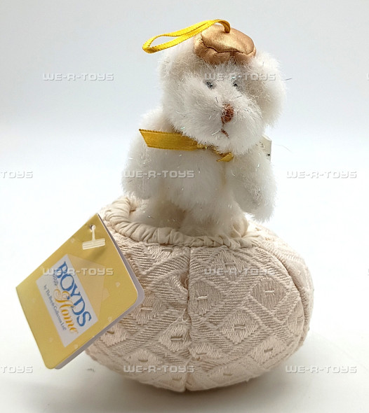 Boyds Bear Making Spirits Bright Ornament Plush Bear Off-White #811691