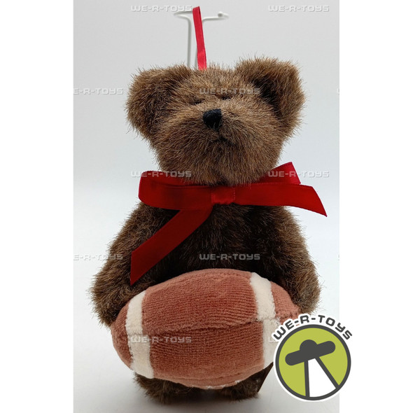 Boyds Bears Mini Plush Bear with Football Ornament Dark Brown 6 inch #562757