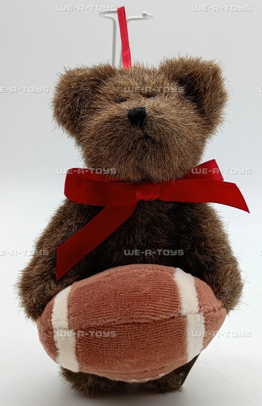 Boyds Bears Mini Plush Bear with Football Ornament Dark Brown 6 inch #562757