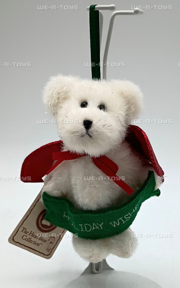 Boyds Bears Holiday Wishes Angel Bear Mini Plush Ornament White Bear Red Wings