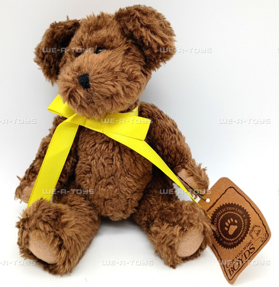 Boyds Bears Dark Brown Bear Plush With Yellow Neck Ribbon