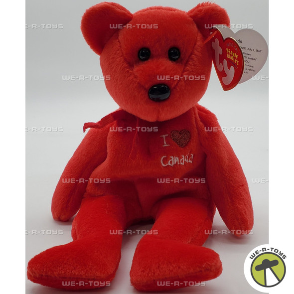 Ty Beanie Baby I Love Canada the Bear Plush 2004