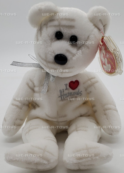 Ty Beanie Baby Shooting Star the Bear Harrods UK Exclusive White Version Plush