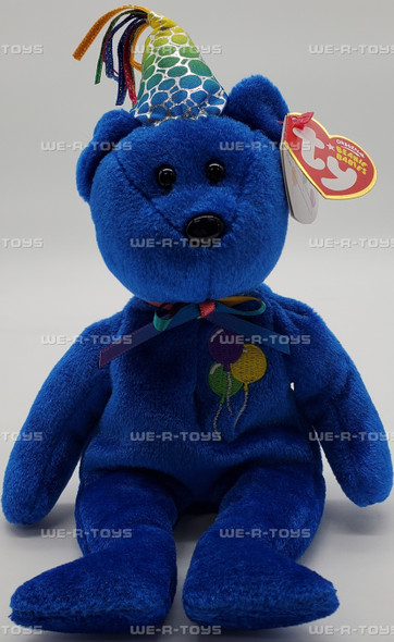 Ty Beanie Baby Happy Birthday the Bear Plush Blue Version